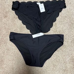 2 pairs JCrew black bathing suit bottoms